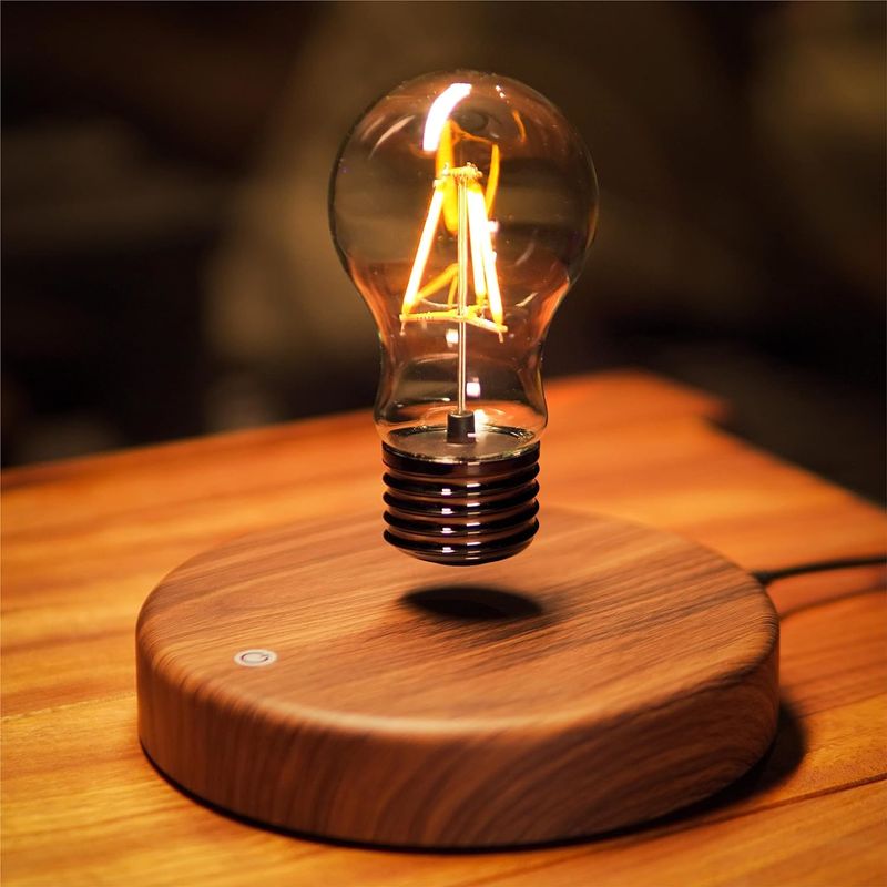 Raumdekoration Burlywood Magnetische Levitationslampe Schwebende Glühbirne Schreibtischlampe