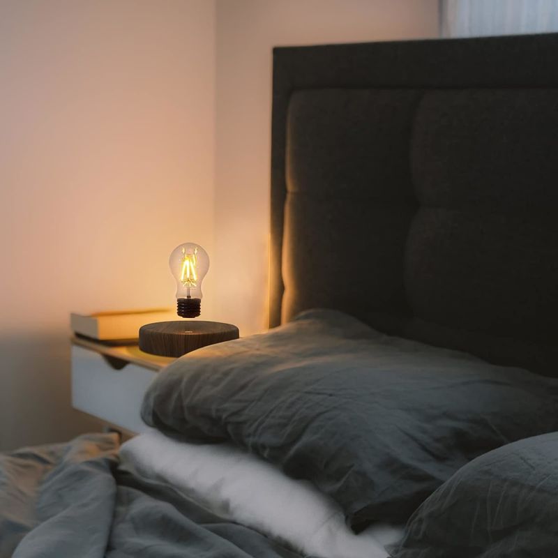 Raumdekoration Burlywood Magnetische Levitationslampe Schwebende Glühbirne Schreibtischlampe
