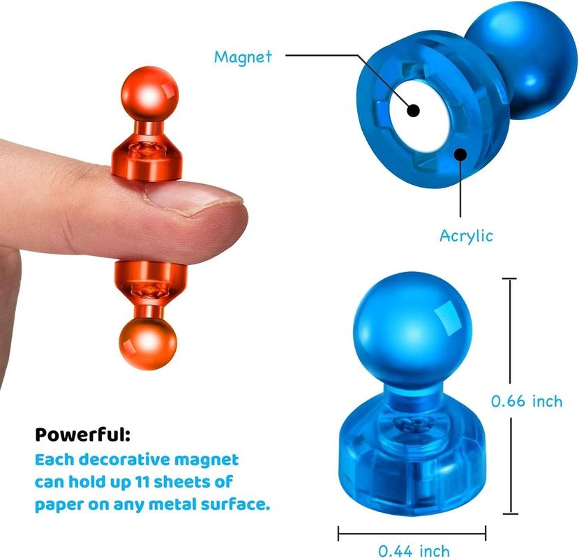 60PCS Farbenfrohe starke magnetische Thumbtacks Whiteboard Magnete für den Unterricht im Klassenzimmer