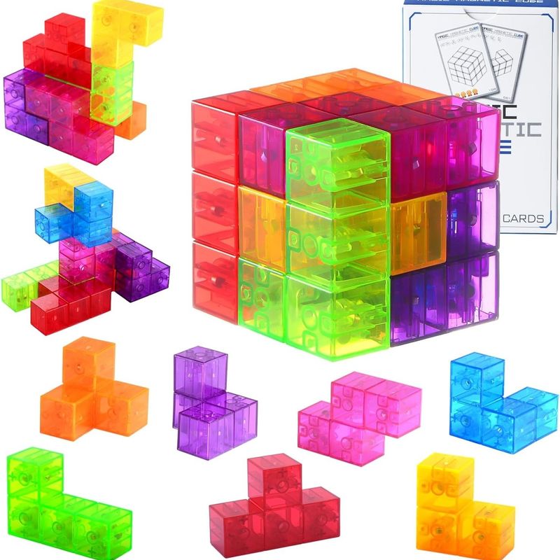 3D Magnet Rubik's Cube Magnet Puzzle Kuben Set von 7 mehreren Formen für Kinder