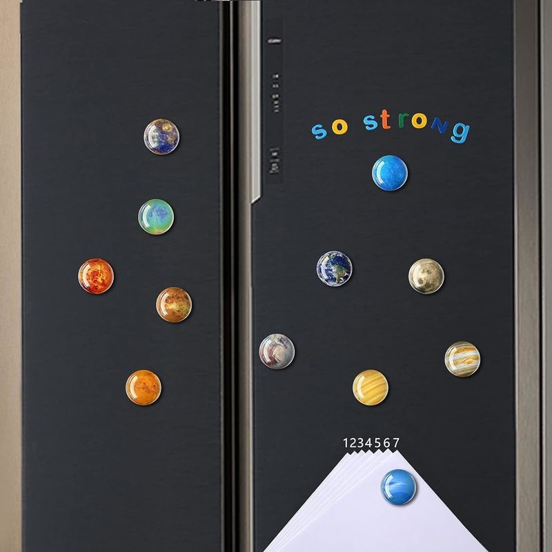 12PCS Powerful Planets Glaskühlschrank Magnet für Tafel Unterrichtsdekoration