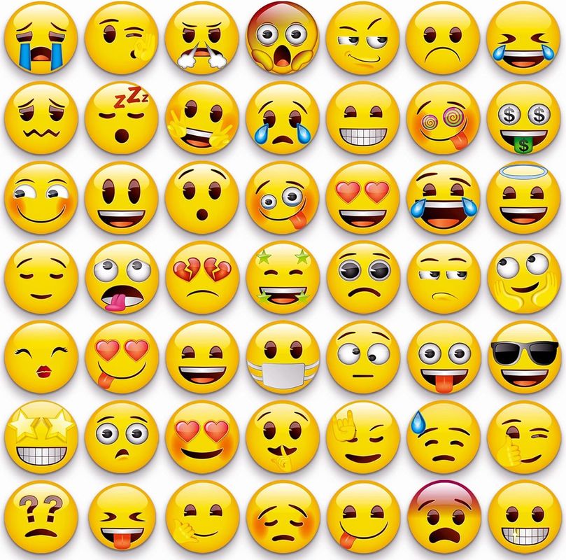 54 Stück süße Emoji-Dekorationsmagnete für Kühlschrank