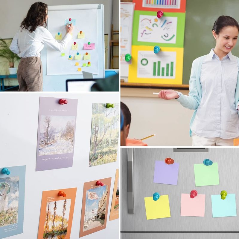 16 Stück mehrfarbige Magnet-Düpfelsticks Metallkühlschrank-Magnete für das Klassenzimmer Küche Büro
