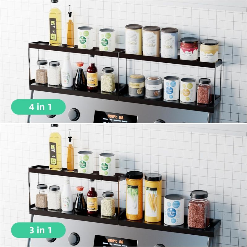 Schlanke Doppelschicht Magnetische Lagerrack Küchenregal für Ofen Top Organisator