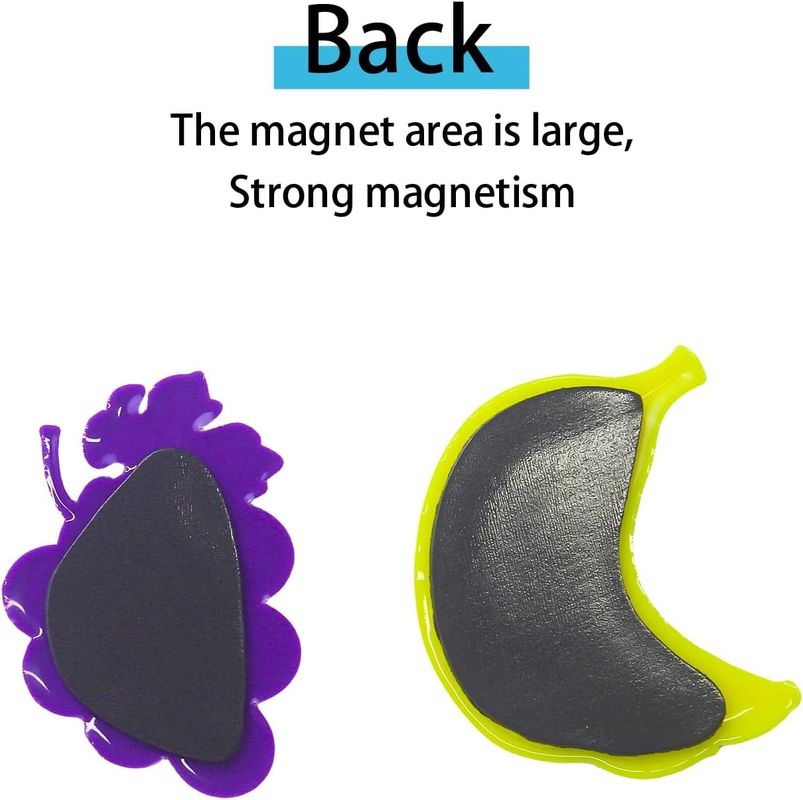Wasserdichte Dekorationsmagnete PVC-Kühlschrankmagnete Aufkleber mit süßen Fruchtdesigns