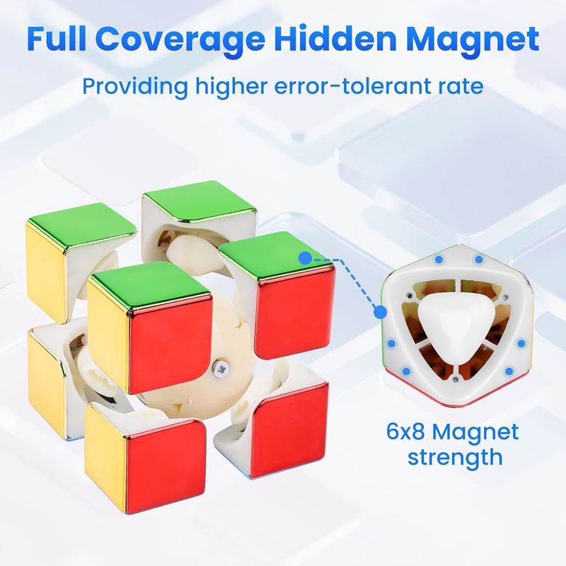 ABS Kunststoff Mini Magnetische Rubik's Cube Spiegel reflektierende 2x2 Geschwindigkeit Cube Magnetische