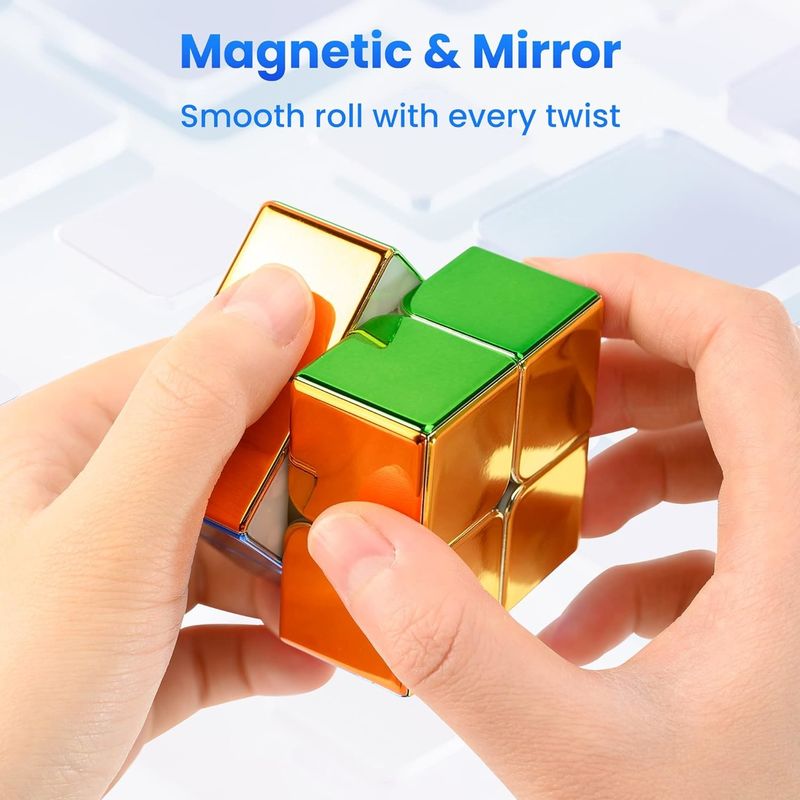 ABS Kunststoff Mini Magnetische Rubik's Cube Spiegel reflektierende 2x2 Geschwindigkeit Cube Magnetische