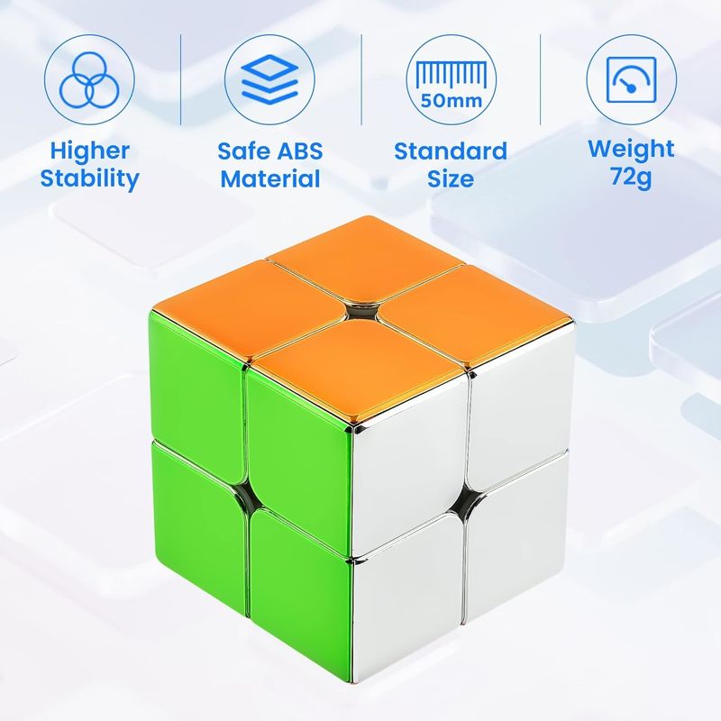 ABS Kunststoff Mini Magnetische Rubik's Cube Spiegel reflektierende 2x2 Geschwindigkeit Cube Magnetische