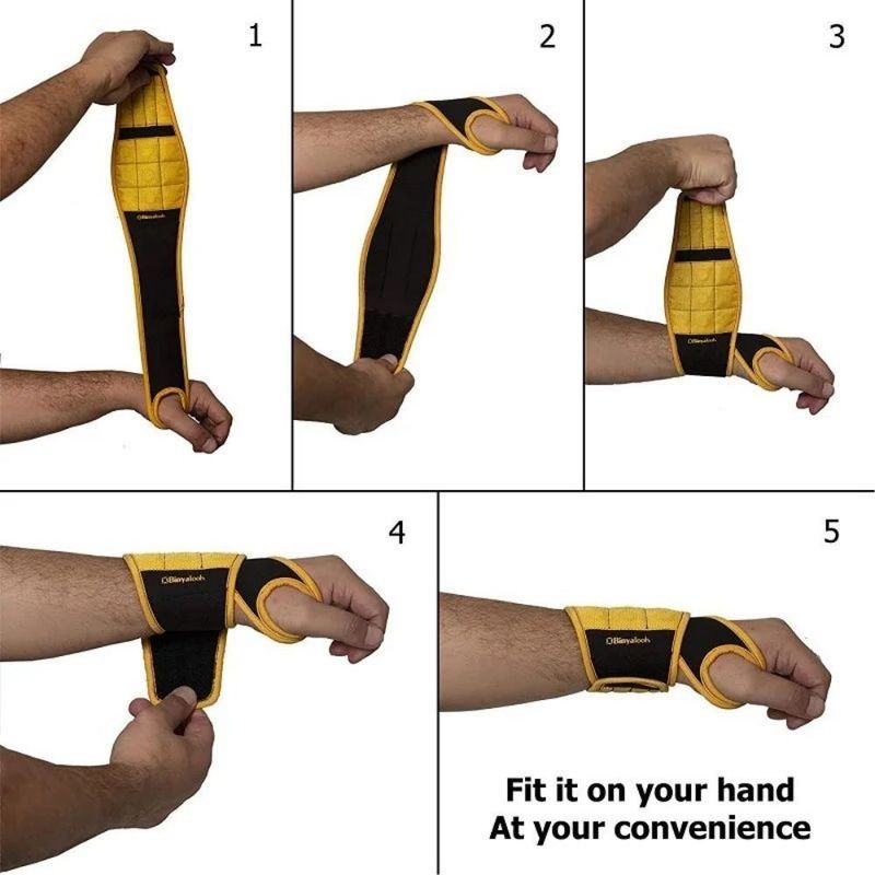 Arbeitsschutz Magnetarmband zum Halten von Schrauben Bohrstücken Nägel Handgelenk Werkzeughalter Gürtel