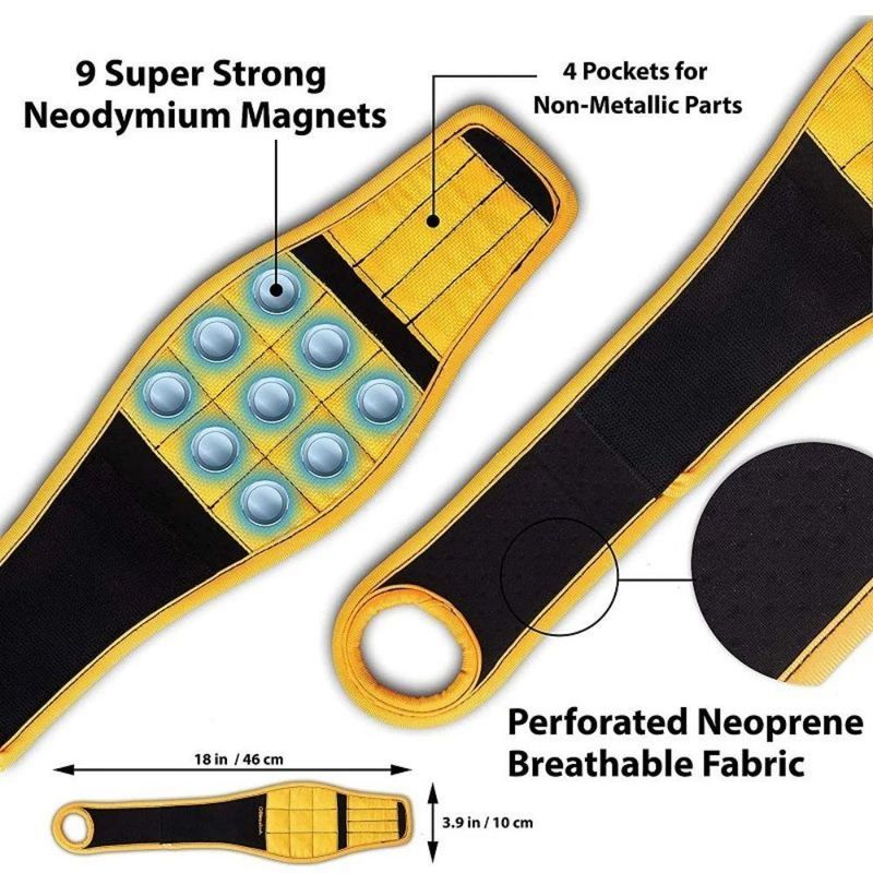 Arbeitsschutz Magnetarmband zum Halten von Schrauben Bohrstücken Nägel Handgelenk Werkzeughalter Gürtel