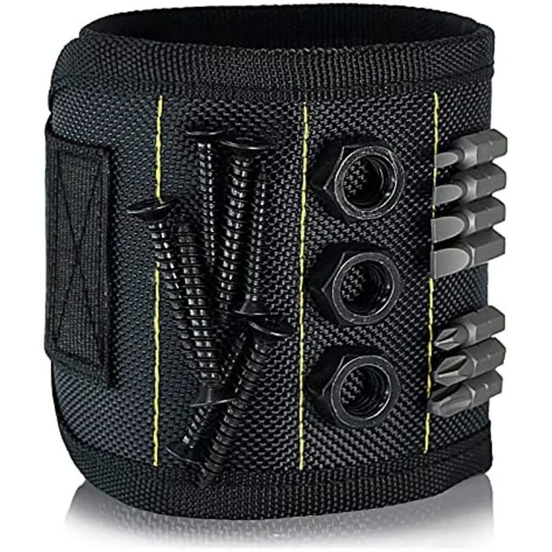 Elektriker Verstellbarer Handgelenk Gürtel Starker magnetischer Handgelenk Tragbare Werkzeugtasche mit individuellen Schrauben Paket Größe 5.00cm * 4.00cm * 3.00cm