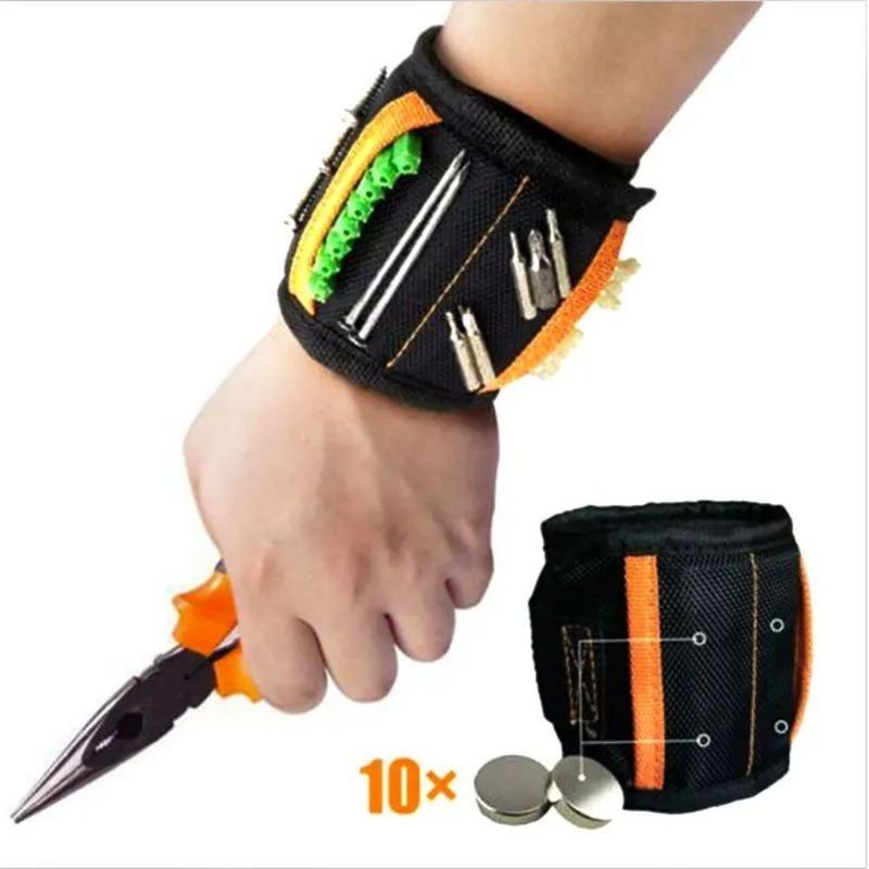 Stärkes magnetisches Armband Tragbare Werkzeugtasche Elektriker Verstellbares Handgelenk Gürtel Schrauben Kleine Metall Nägel Bolzen