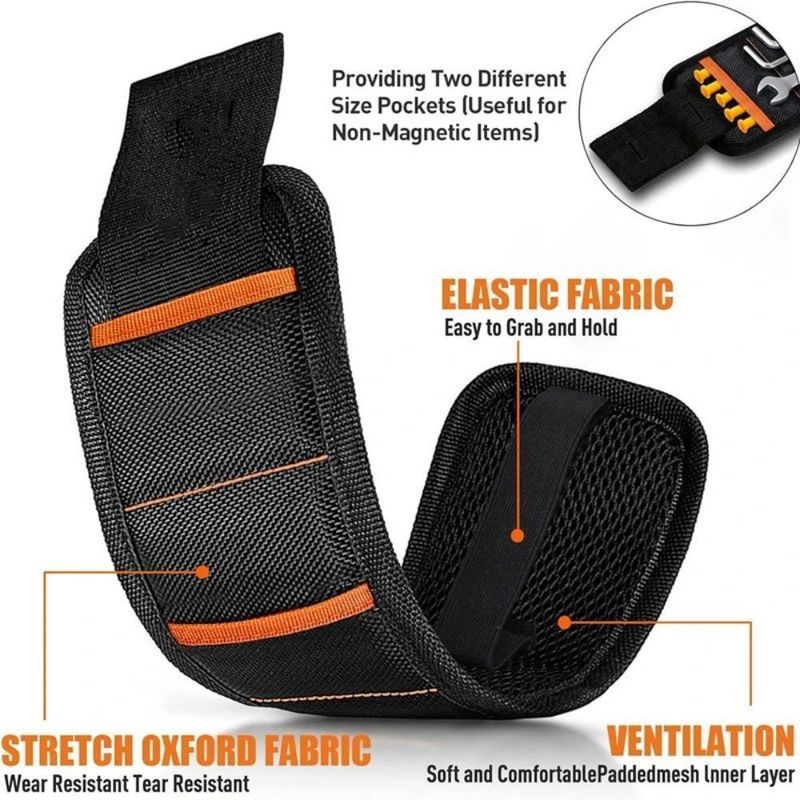 Stärkes magnetisches Armband Tragbare Werkzeugtasche Elektriker Verstellbares Handgelenk Gürtel Schrauben Kleine Metall Nägel Bolzen