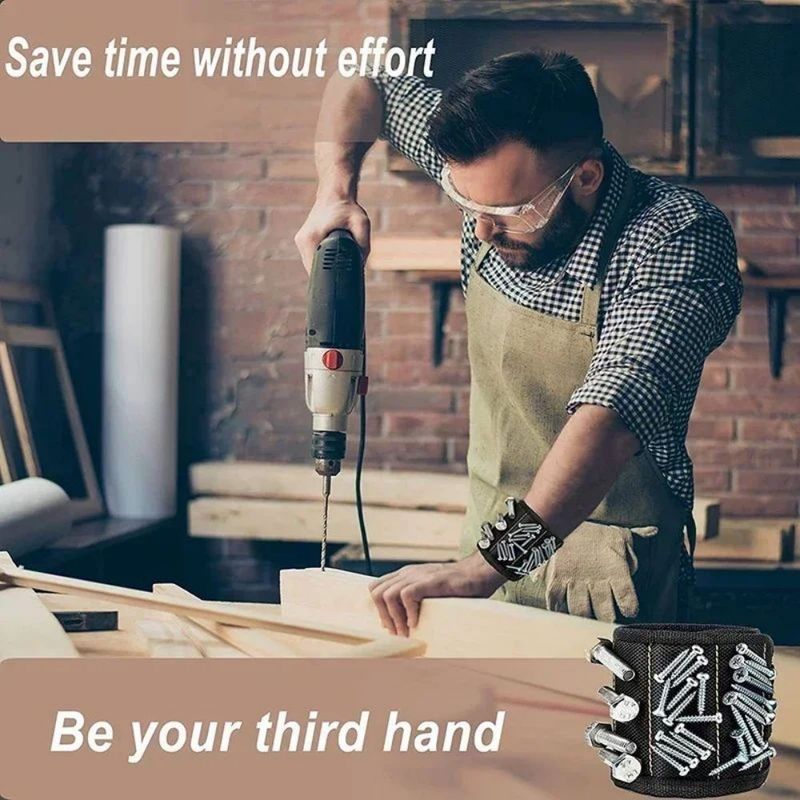 Stärkes magnetisches Armband Tragbare Werkzeugtasche Elektriker Verstellbares Handgelenk Gürtel Schrauben Kleine Metall Nägel Bolzen