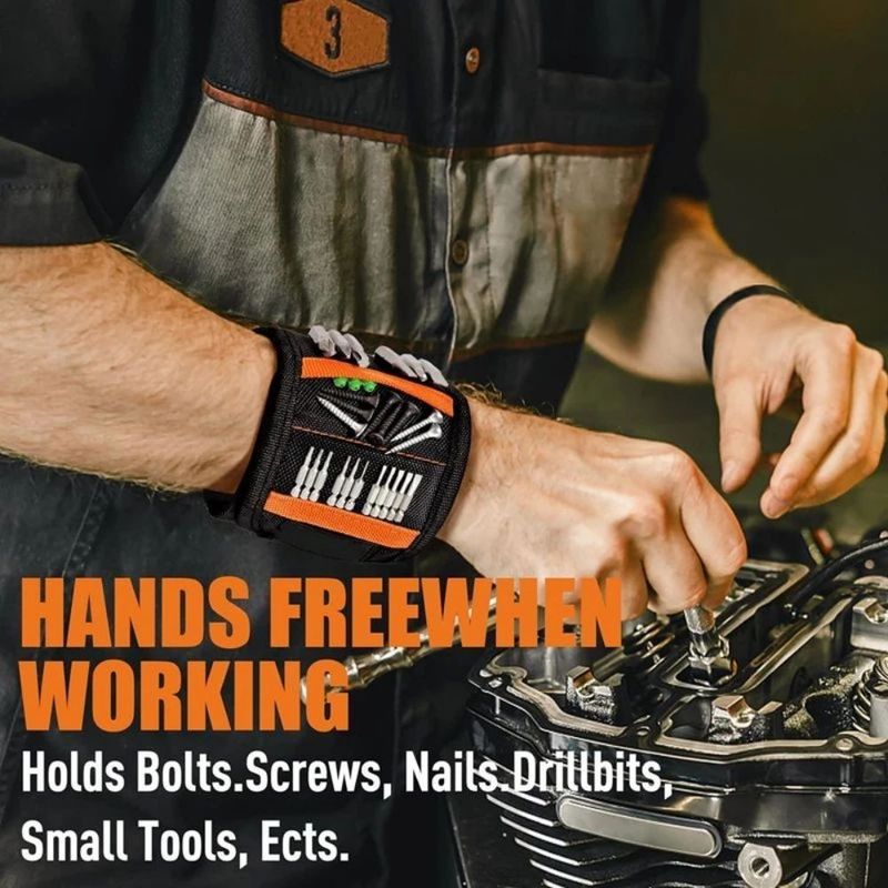 Stärkes magnetisches Armband Tragbare Werkzeugtasche Elektriker Verstellbares Handgelenk Gürtel Schrauben Kleine Metall Nägel Bolzen