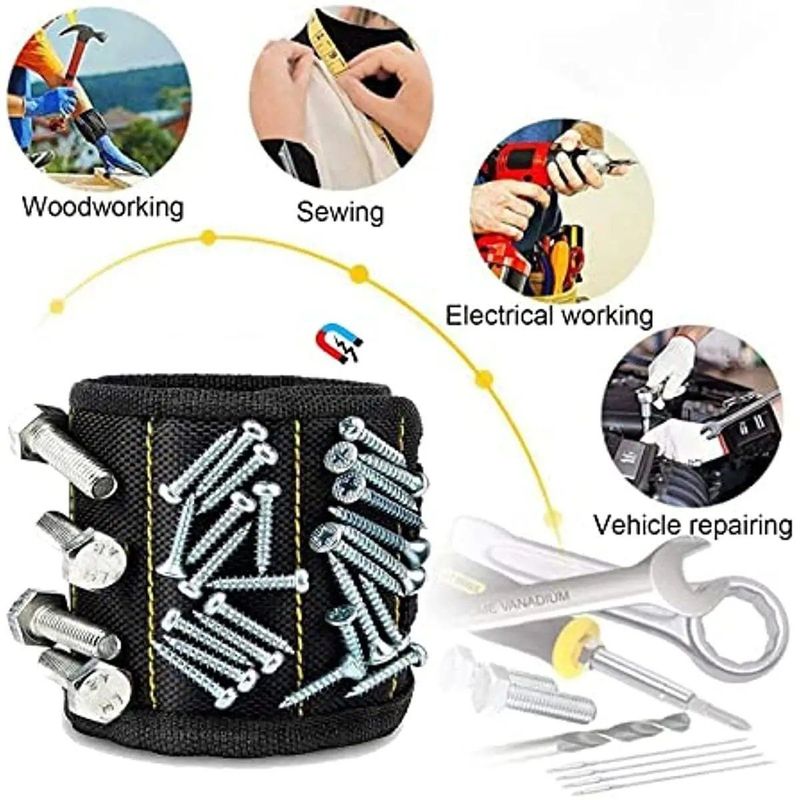 Starke Magnete Armband zum Halten von Schrauben Nägel Bohrstücke Handgelenk Werkzeughalter Gürtel