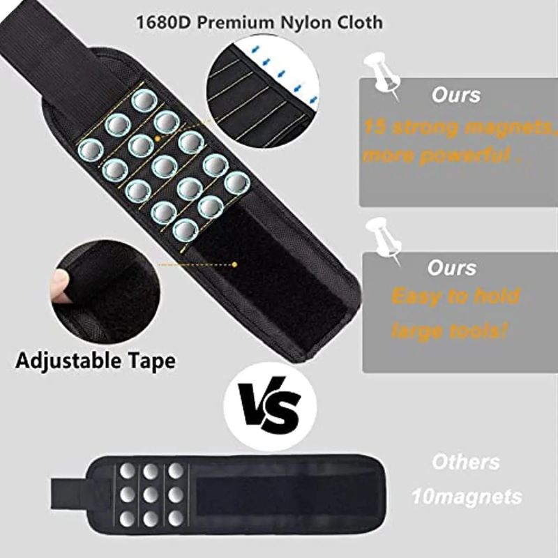 Starke Magnete Armband zum Halten von Schrauben Nägel Bohrstücke Handgelenk Werkzeughalter Gürtel