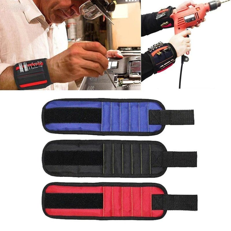 Magnetische Handgelenkscheibe Portable magnetische Werkzeugtasche für Schrauben Nagelmutter Schraubbohrmaschine Reparatur-Kit