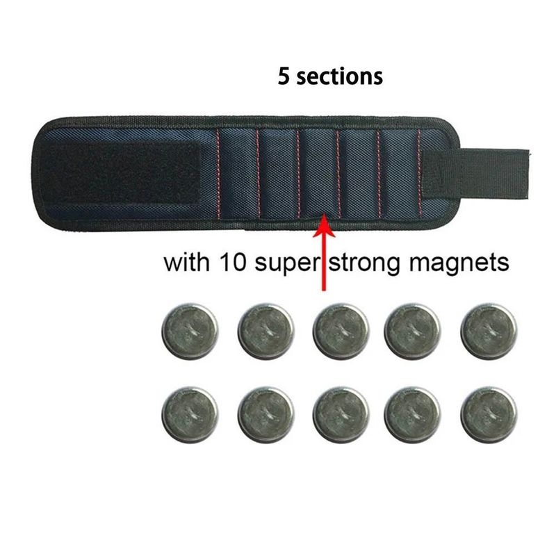 Magnetische Handgelenkscheibe Portable magnetische Werkzeugtasche für Schrauben Nagelmutter Schraubbohrmaschine Reparatur-Kit