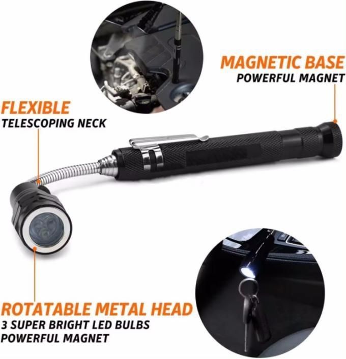 Mehrfarbiges Teleskop-Magnet-Pick-up-Werkzeug-Set mit drehbarem, verstellbarem Inspektionsspiegel