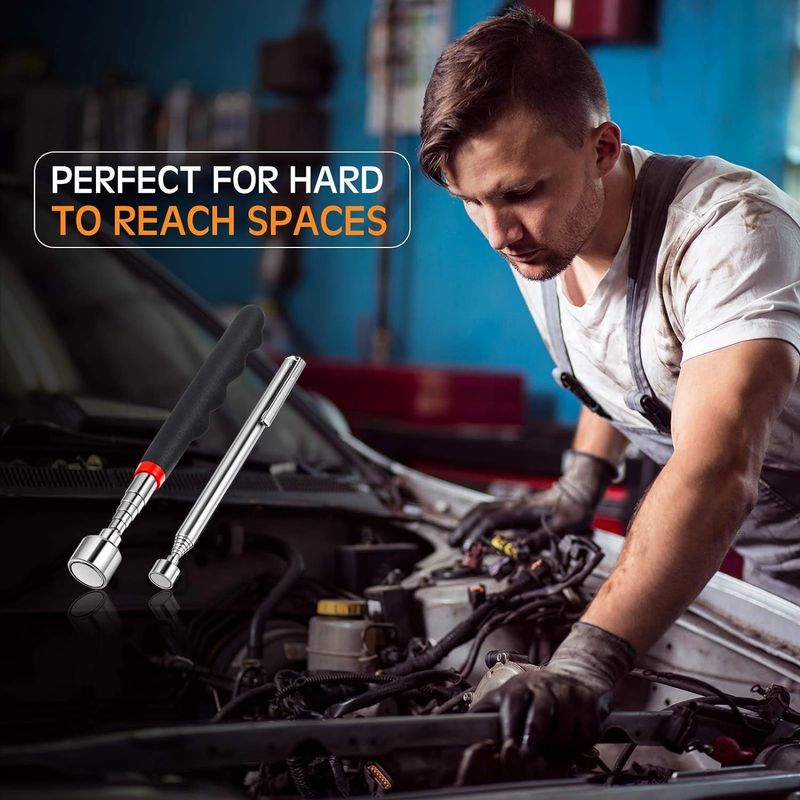 Telescoping Inspektion Spiegel Magnetische Pick-up Tool Kit mit LED-Licht für die Reparatur von Autos