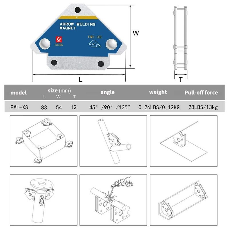 Magnetische Schweißhalter Winkellöter Pfeil Magnet Schweißbefestiger Positionierer Ferrit Halter Hilfsortgeräte