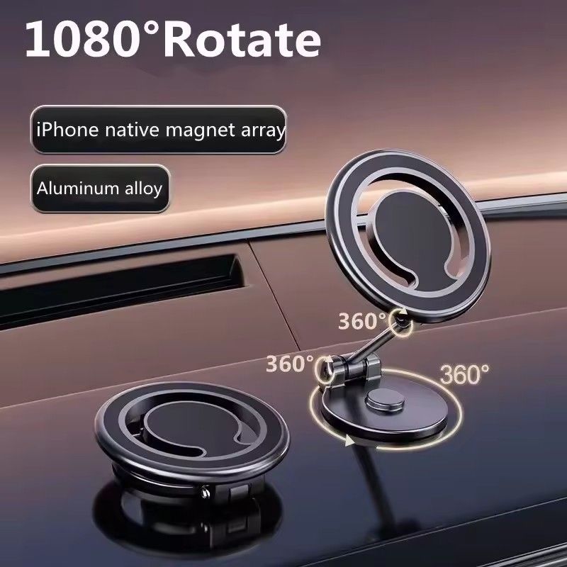 1080 Magnetische Autophone Halter Magnetische Autohalterung Montage Zelle Smartphone Unterstützung im Auto Für iPhone 15 14 13 12 11 Samsung